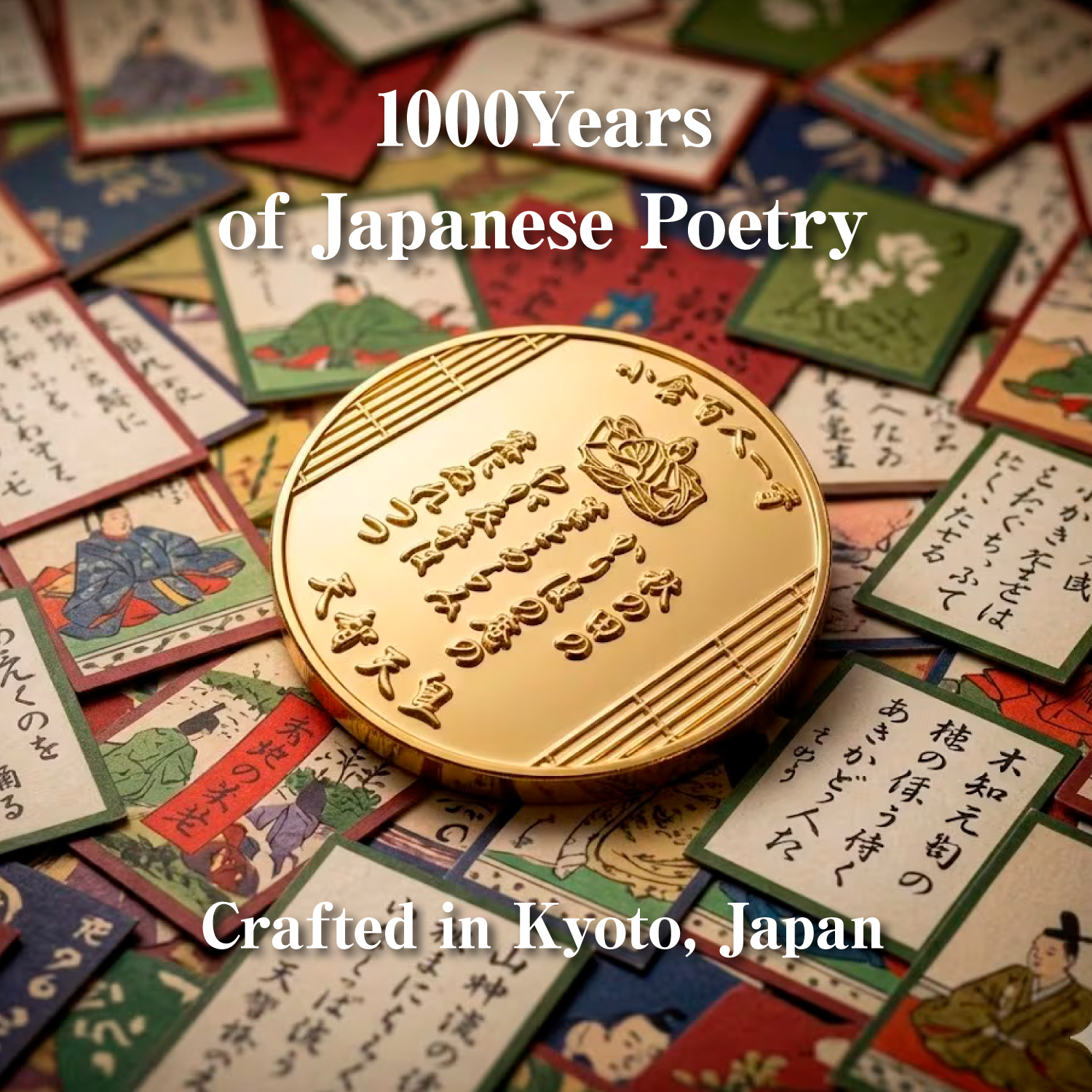 Hyakunin Isshu commemorative medal inspired by Emperor Tenji, Kyoto Japan
